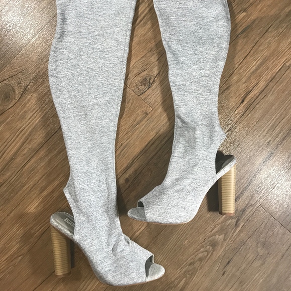 Cape Robbin Shoes - CAPE ROBBIN | Gray Thigh High Boots | 9